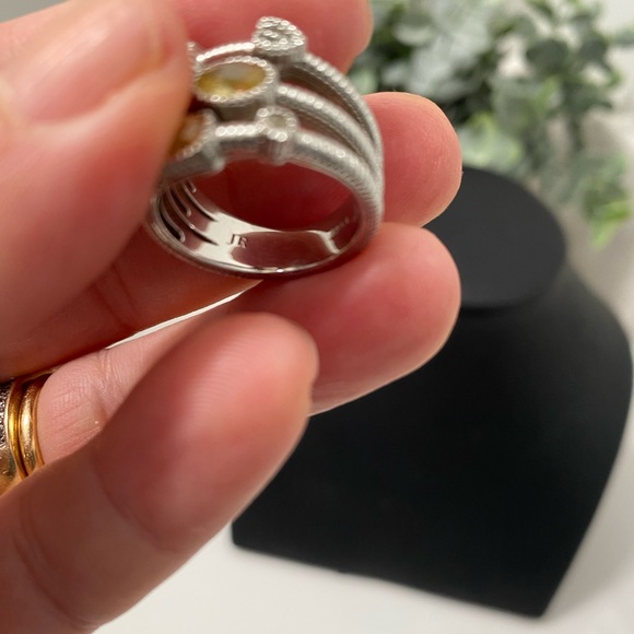 Judith Ripka Sterling Silver Three Row Band - Picture 4 of 12